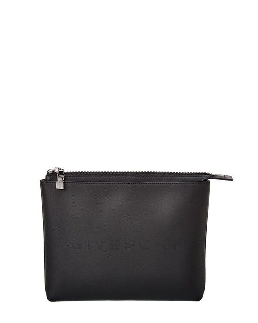 Givenchy Black Coated Canvas Travel Pouch for men