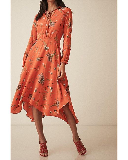 Reiss Red Bay Floral Wrap Dress