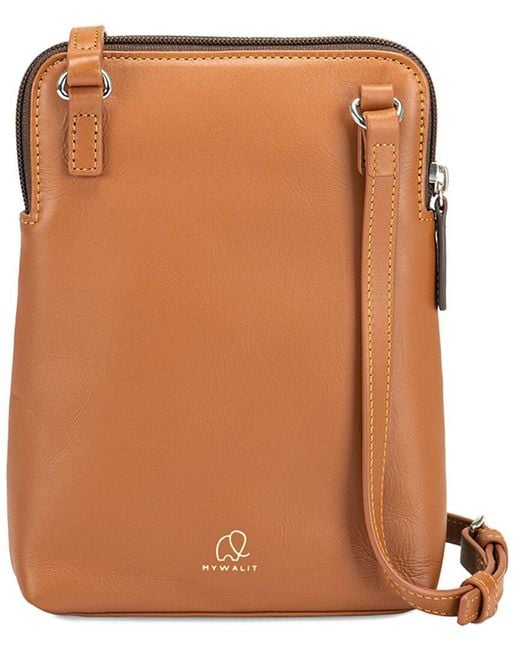 Mywalit Green Leather Travel Cell Phone Purse