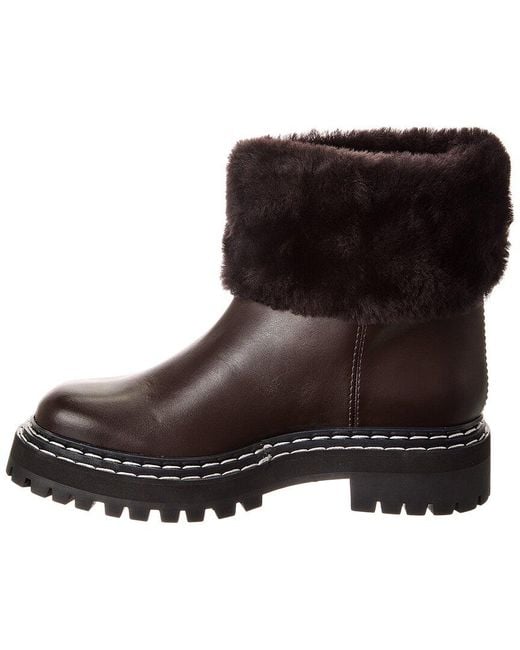 Proenza Schouler Brown Leather & Shearling Boot
