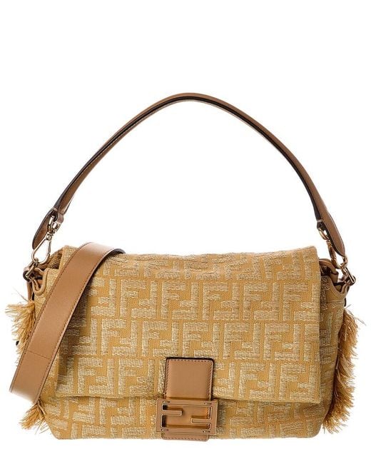 Fendi Metallic Mamma Baguette Medium Ff Jacquard Shoulder Bag