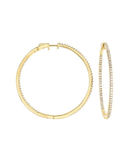 Forever Creations USA Inc. White Forever Creations 14k 1.53 Ct. Tw. Diamond Inside And Out Hoops