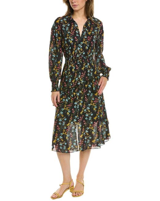 Marchesa Green Floral Midi Dress