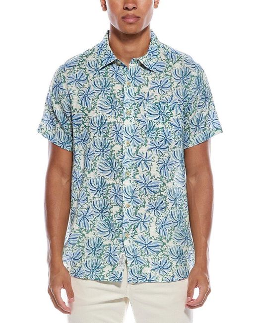 Grayers Blue Bamboo Dobby Printed Shirt for men