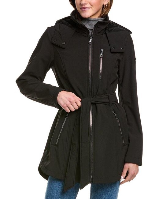 Nautica Black Belted Softshell Jacket