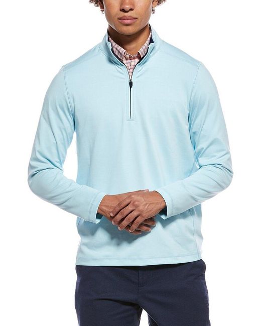 Brooks Brothers Blue Performance 1/2-zip Pullover for men