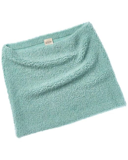 Tod's Blue Wool-Blend Scarf