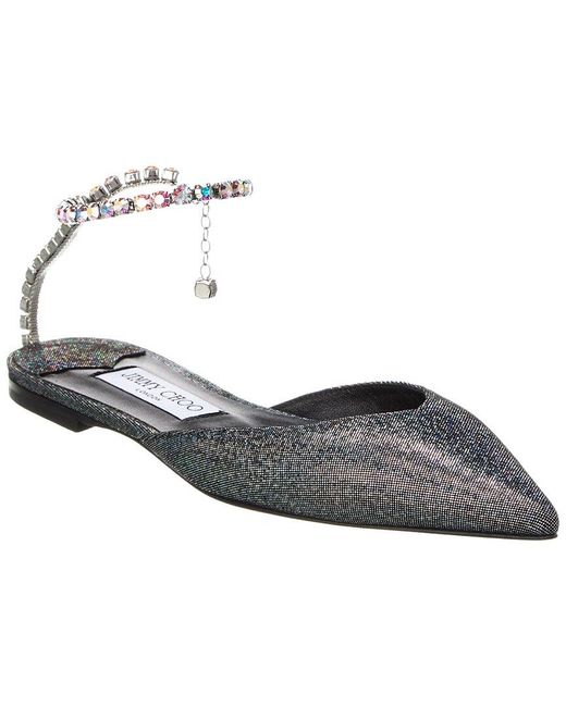 Jimmy Choo Metallic Saeda Suede Flat