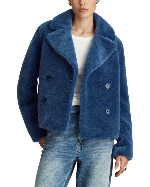 Dawn Levy Blue Madrid Wool Coat