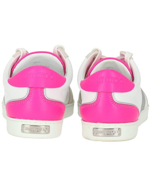 Jimmy Choo White Teri Leather Sneaker