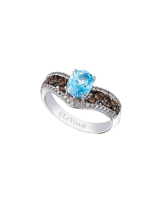 Le Vian Blue 14K 1.64 Ct. Tw. Diamond & Topaz Chevron Ring