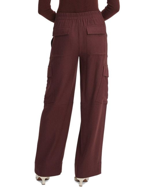 Vince Purple Flannel Wide Leg Raver Wool-Blend Pant