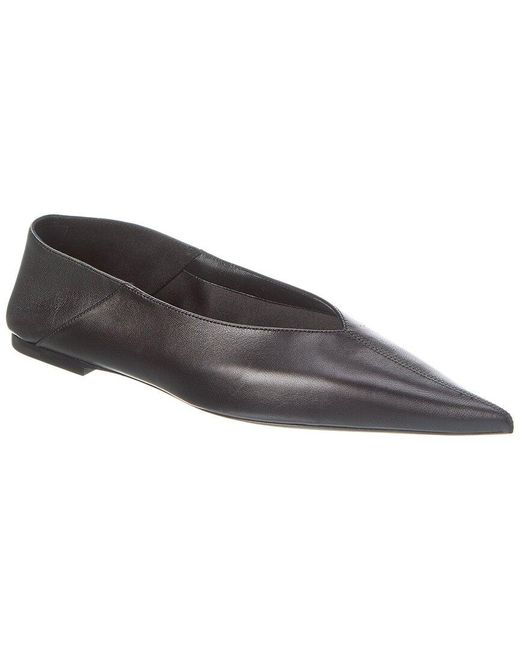 Saint Laurent Brown Carolyn Leather Flat