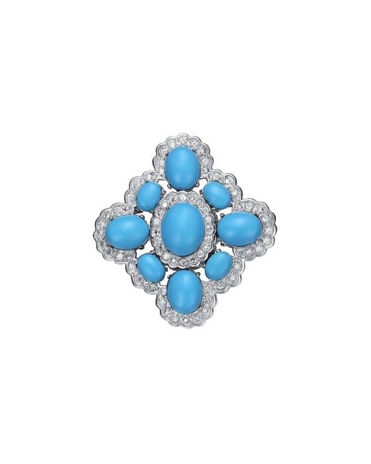 Genevive Jewelry Blue Silver Pin