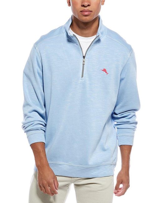 Tommy Bahama Blue Tobago Bay Half Zip Sweatshirt for men