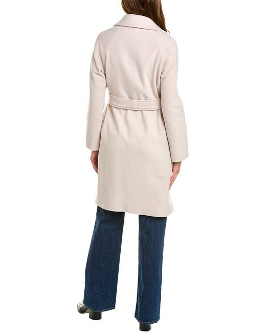 Cinzia Rocca Blue Wool & Cashmere-blend Wrap Coat