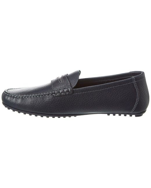 Versace Blue Leather Loafer for men