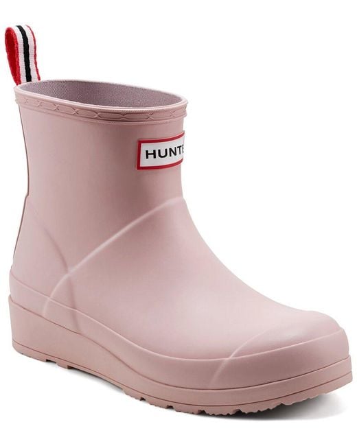Hunter Pink Play Short Rubber Boot