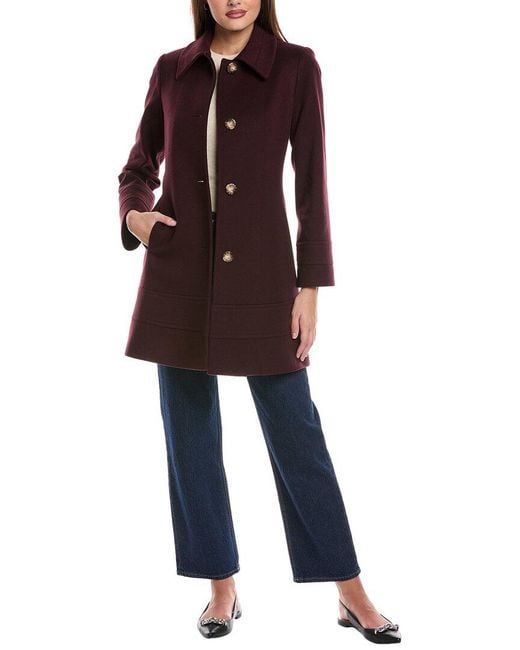Fleurette Blue Short Wool Coat