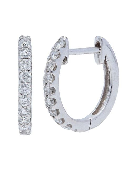 Nephora 14k White Gold 0.18 Ct. Tw. Diamond Hoops