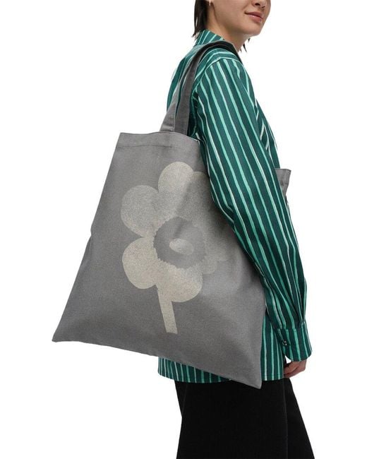 Marimekko Gray Marimekko Vankka Unikko Placement Tote