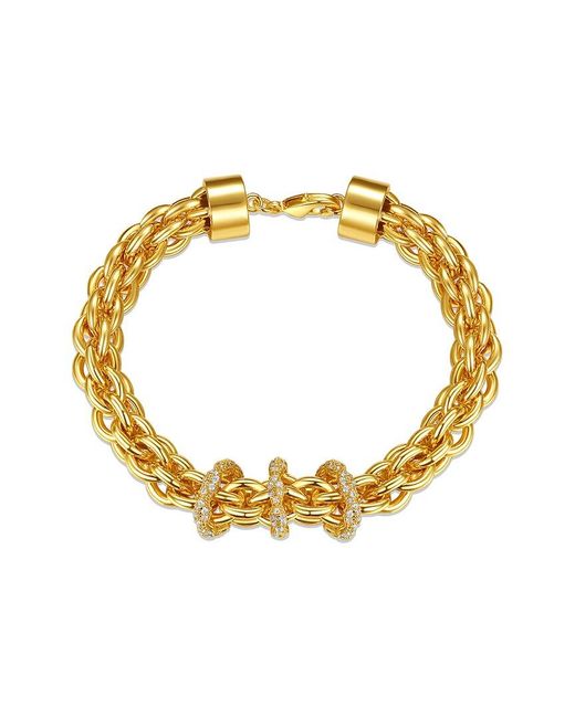 Rachel Glauber Metallic 14k Plated Braided Bracelet