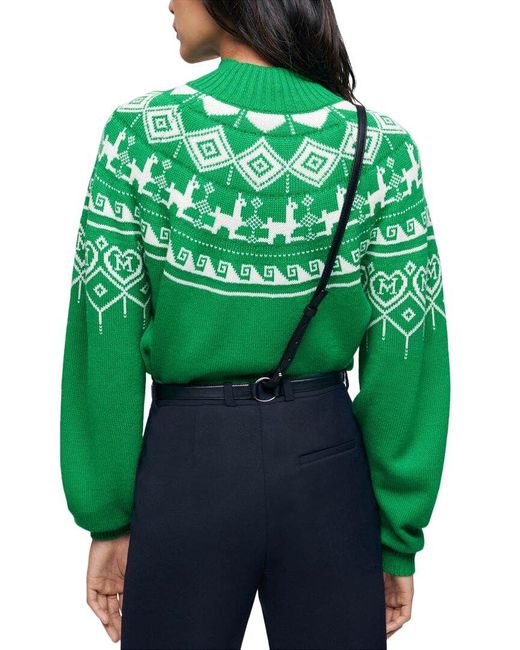 Maje Green Wool-blend Sweater
