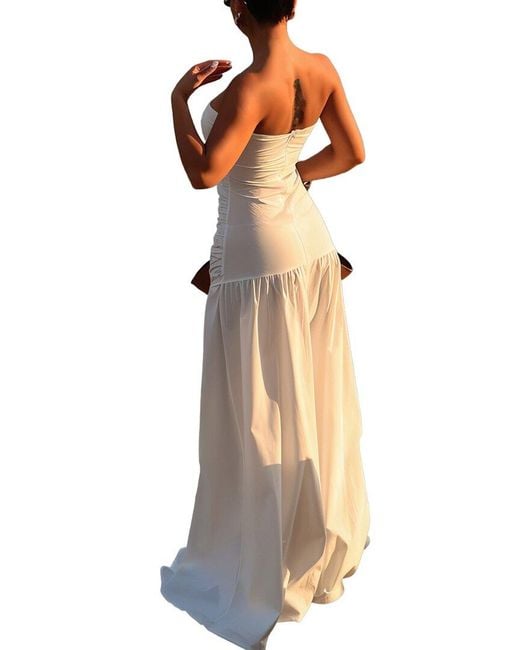 AMINA GLAM White Maxi Dress