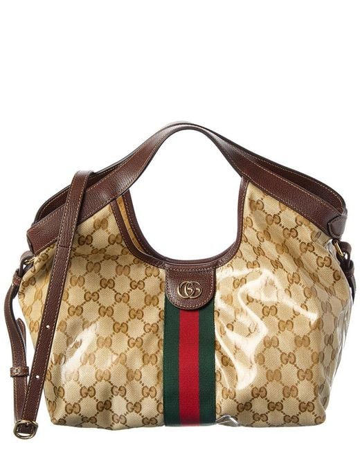 Gucci Metallic Giglio Small Canvas & Leather Tote