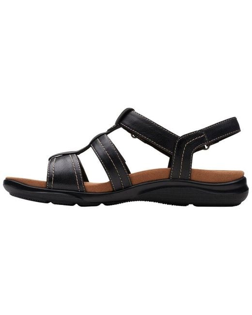 Clarks Black Kitly Step Leather Sandal