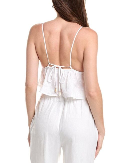 LSPACE White Sundown Linen Top