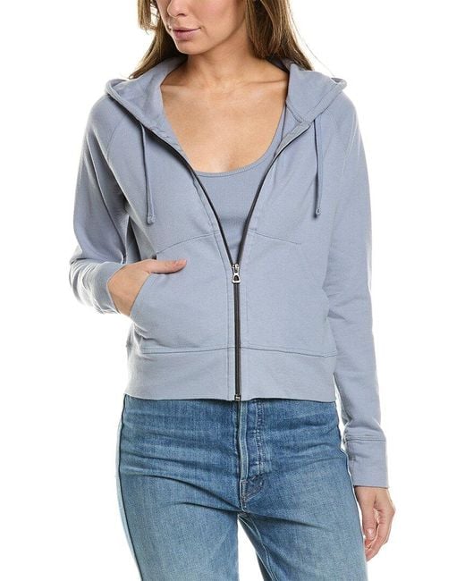 James Perse Blue French Terry Zip Hoodie