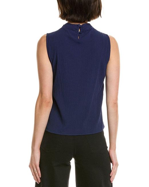 Bella Dahl Blue Mock Neck Top