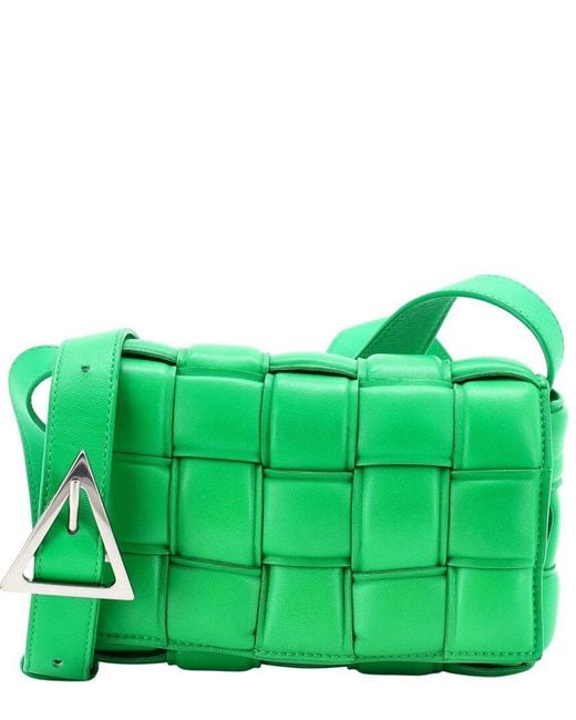 Bottega Veneta Green Padded Maxi Intrecciato Leather Cassette Crossbody Small (authentic Pre-loved)