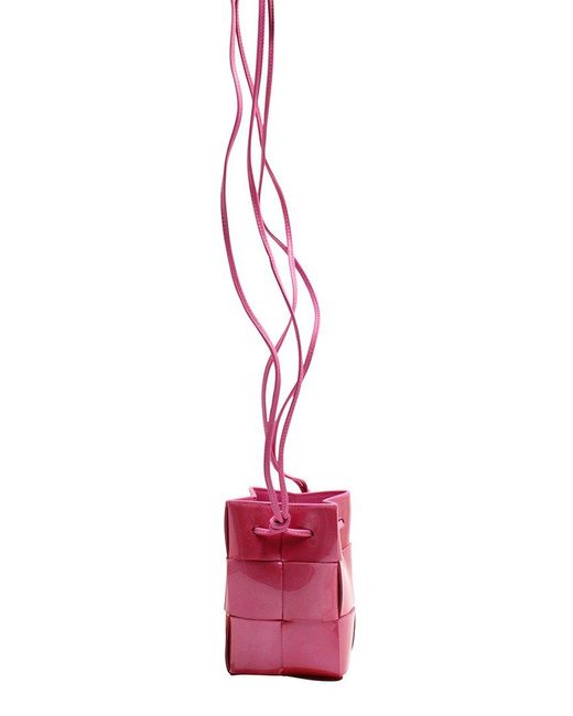 Bottega Veneta Pink Cassette Mini Intrecciato Crossbody (authentic Pre-loved)
