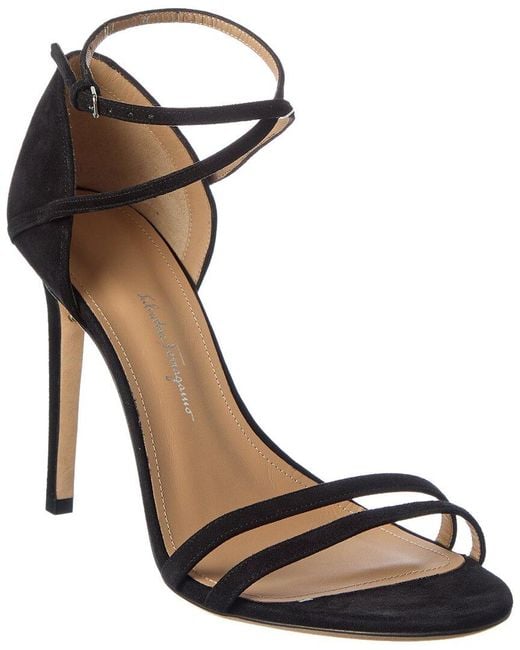 Ferragamo Metallic Ines Xs Suede Sandal