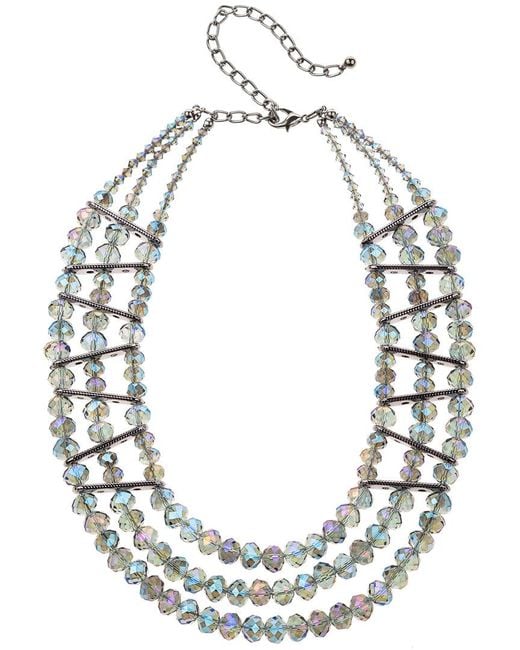 Eye Candy LA Metallic Crystal Amsterdam Statement Necklace
