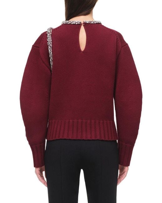 Jonathan Simkhai Red Monroe Wool & Cashmere-Blend Pullover