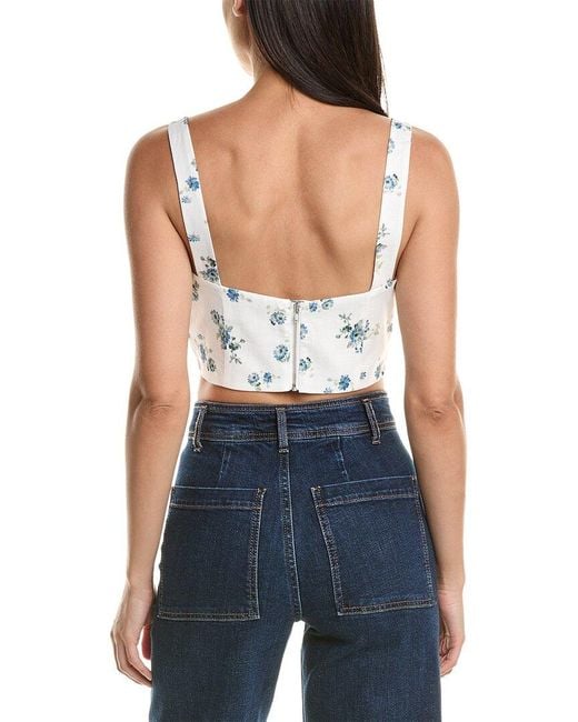 Bardot Blue Cello Bustier Blouse