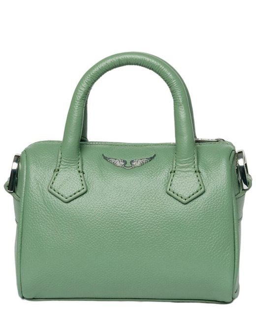 Zadig & Voltaire Green Sunny Nano Wings Grained Leather Crossbody