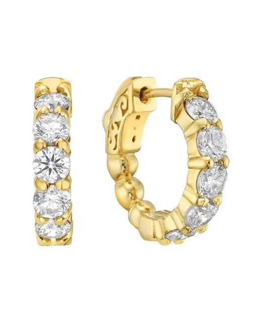 Forever Creations USA Inc. Metallic Forever Creations 14k 2.05 Ct. Tw. Diamond Hoops