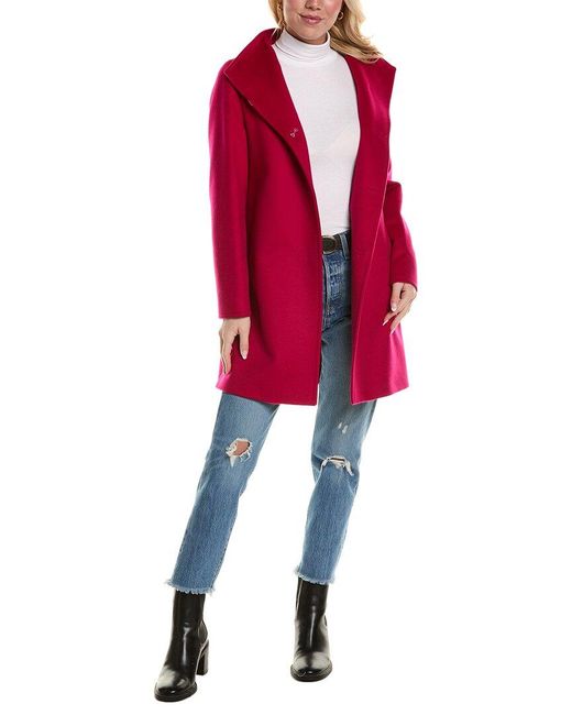 Cinzia Rocca Red Short Wool & Silk-blend Coat