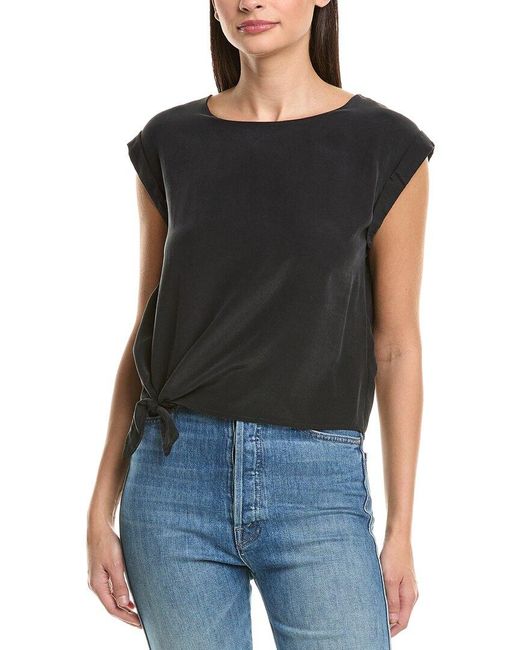 Splendid Top Splendid Alessandra Silk Top in Black | Lyst