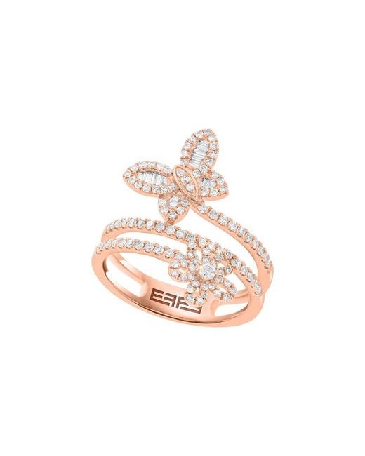 Effy Fine Jewelry White 14K Rose 0.79 Ct. Tw. Diamond & Ruby Ring