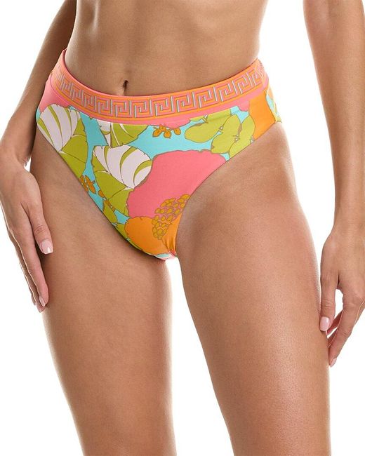 Trina Turk Red Playa De Flor Hi-waist Bikini Bottom