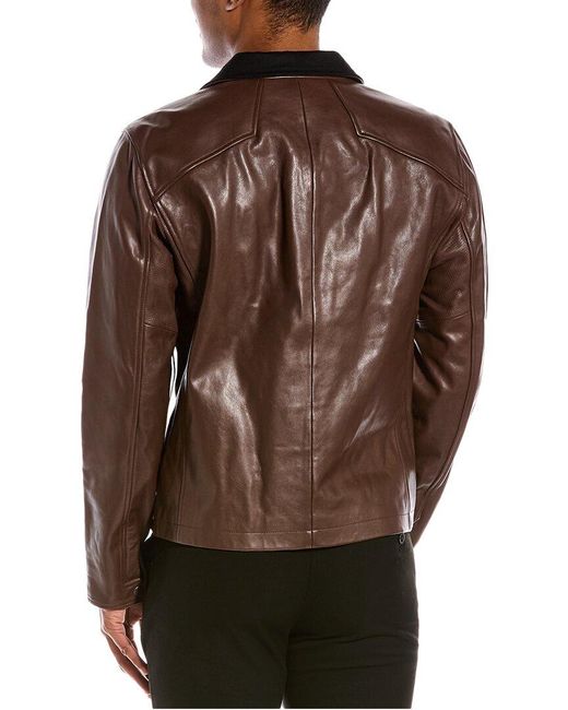 Rag & Bone Brown Grant Leather Jacket for men