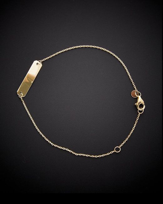 Italian Gold Black 14k Id Bracelet