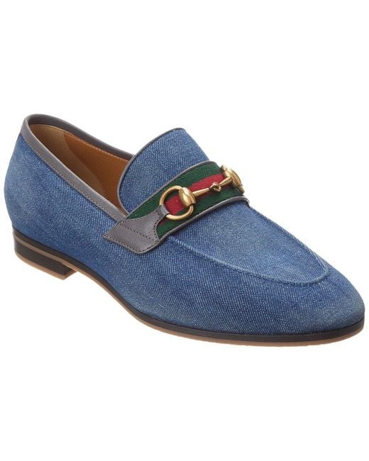 Gucci Blue Horsebit Denim & Leather Loafer for men