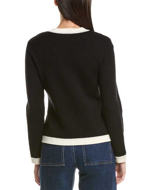 Bruno Magli Black Wool Cardigan