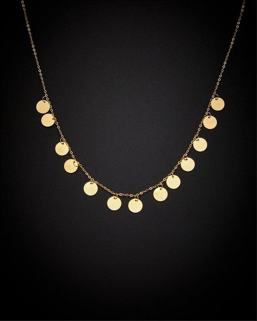 Italian Gold Black 14k Disc Choker Necklace